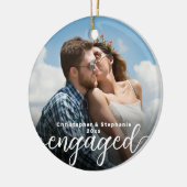 Eerste Kerstmis Betrokken Dubbelzijdige Foto Keramisch Ornament (Links)