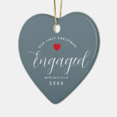 Eerste Kerstmis Betrokken Elegant Custom Heart Keramisch Ornament (Links)