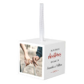 Eerste Kerstmis Betrokken Elegante Foto Decoratie (Achter hoekig)