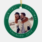 Eerste Kerstmis Betrokken Foto Keepsake Keramisch Ornament (Voorkant)