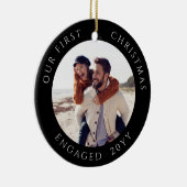 Eerste Kerstmis Betrokken Foto Keepsake Keramisch Ornament (Rechts)