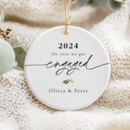 Eerste Kerstmis Betrokken Foto Keramisch Ornament