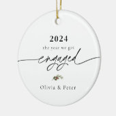 Eerste Kerstmis Betrokken Foto Keramisch Ornament (Links)