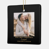 Eerste Kerstmis Betrokken Fotonaam Ornament (Links)
