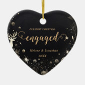Eerste Kerstmis Betrokken Goud Modern Elegant Unie Keramisch Ornament (Voorkant)