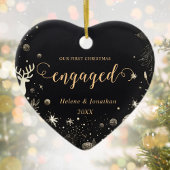 Eerste Kerstmis Betrokken Goud Modern Elegant Unie Keramisch Ornament