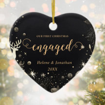 Eerste Kerstmis Betrokken Goud Modern Elegant Unie