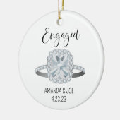 Eerste Kerstmis Betrokken, Halo Ring illustratie Keramisch Ornament (Links)