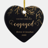 Eerste Kerstmis Betrokken Vakantie Zwart Goud Unie Keramisch Ornament (Voorkant)