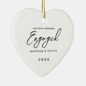 Eerste Kerstmis Bijeengevoegd Chic Script Names He Keramisch Ornament (Rechts)