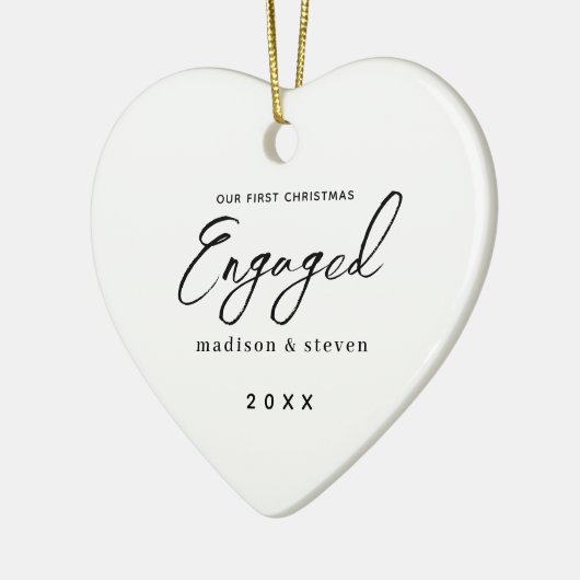 Eerste Kerstmis Bijeengevoegd Chic Script Names He Keramisch Ornament (Links)