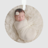 Eerste Kerstmis Blush Pink Baby Girl Foto Ornament (achterkant)