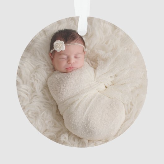 Eerste Kerstmis Blush Pink Baby Girl Foto Ornament (achterkant)