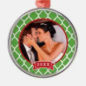 Eerste Kerstmis bruiloft Keepsake Foto Ornament (Voorkant)