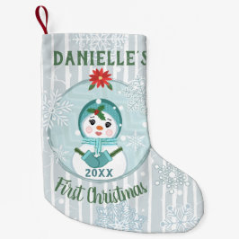 Eerste Kerstmis Custom Baby Meisje Sneeuwman Kleine Kerstsok