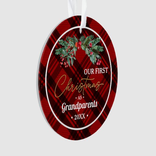 Eerste Kerstmis Custom Branded van grootouder Ornament (voorkant)