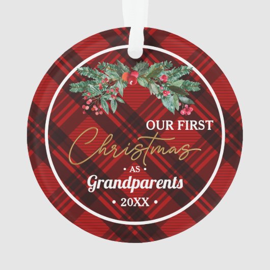 Eerste Kerstmis Custom Branded van grootouder Ornament (achterkant)