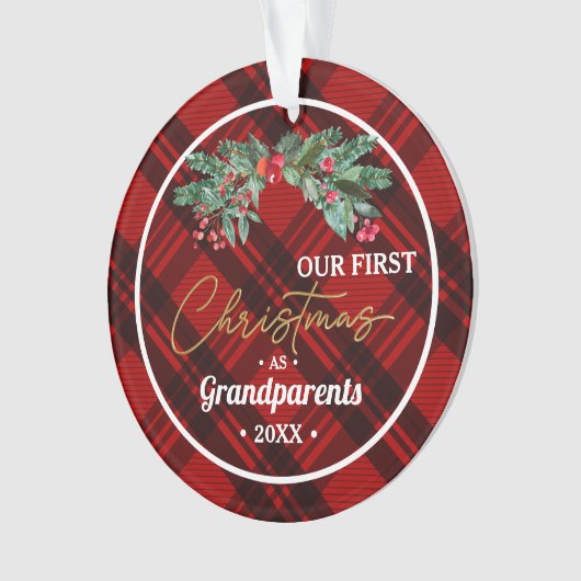 Eerste Kerstmis Custom Branded van grootouder Ornament (voorkant)