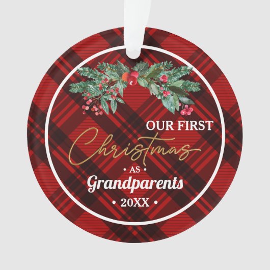 Eerste Kerstmis Custom Branded van grootouder Ornament (voorkant)