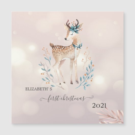 Eerste Kerstmis, Cute Deer Holiday (Voorkant)