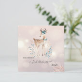 Eerste Kerstmis, Cute Deer Holiday (Staand voorkant)