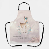 Eerste Kerstmis, Cute Deer Holiday Schort (Voorkant)