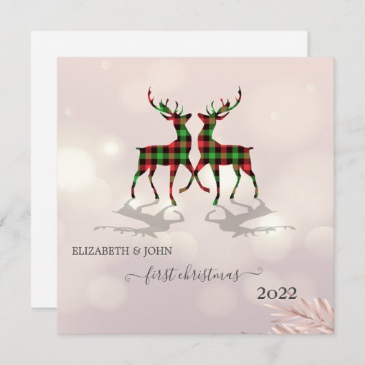 Eerste Kerstmis, Cute Deers Buffalo Pset (Voorkant / Achterkant)