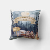 Eerste Kerstmis Cute Huwelijkscadeau Nieuwgetrouwd Kussen (Achterkant)