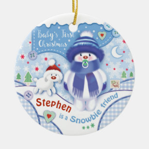 Eerste Kerstmis, Cute Ornament voor Baby Boy