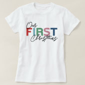 Eerste kerstmis Dames Wit T-shirt (Design voorkant)