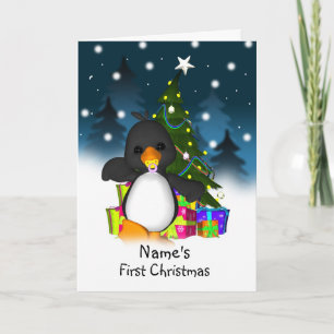 Eerste Kerstmis, de Eerste Kerstkaart van Babys Feestdagen Kaart