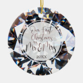 Eerste Kerstmis de heer Diamond Foto gepersonalise Keramisch Ornament (Voorkant)