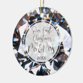 Eerste Kerstmis de heer Diamond Foto gepersonalise Keramisch Ornament (Links)
