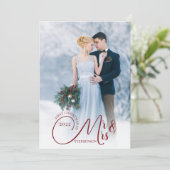 Eerste Kerstmis, de heer en mevrouw 2 Foto Uw groe Feestdagenkaart (Staand voorkant)