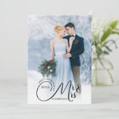 Eerste Kerstmis, de heer en mevrouw 2 Foto Uw groe Feestdagenkaart (Staand voorkant)