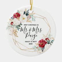 Eerste Kerstmis, de heer en mevrouw Couple Ceramic