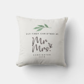Eerste kerstmis de heer en mevrouw erfstuk kussen (Voorkant)