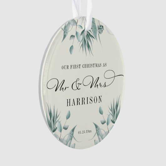 Eerste Kerstmis: de heer en mevrouw Eucalyptus Gre Ornament (voorkant)