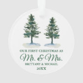 Eerste Kerstmis, de heer en mevrouw Waterverf Two  Ornament (achterkant)