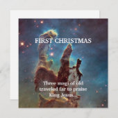 Eerste Kerstmis Drie Magi van Oud Reizen Ver Notitiekaartje (Voorkant / Achterkant)