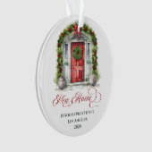 Eerste Kerstmis Elegant Monogrammed Nieuw Huis Ornament (voorkant)