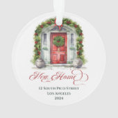 Eerste Kerstmis Elegant Monogrammed Nieuw Huis Ornament (achterkant)
