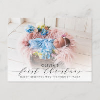 Eerste Kerstmis Elegante Foto Hand-Lettered