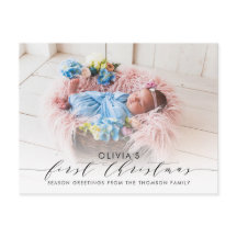 Eerste Kerstmis Elegante Foto Hand-Lettered