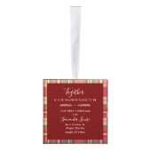 Eerste Kerstmis Familie Foto's Rustiek Plaid Decoratie (Rechts)