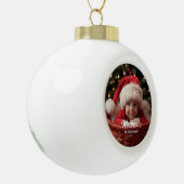 Eerste Kerstmis Familie Sneeuwvlok Keramische Bal Ornament (Links)