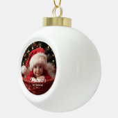 Eerste Kerstmis Familie Sneeuwvlok Keramische Bal Ornament (Rechts)