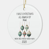 Eerste Kerstmis Familie van Vijf Ornament (Links)