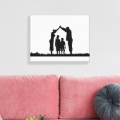 eerste kerstmis , familiekerst , familiekerst , fa canvas afdruk (Insitu (Woonkamer))