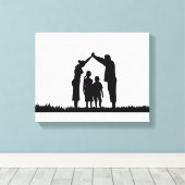 eerste kerstmis , familiekerst , familiekerst , fa canvas afdruk (Insitu (Houten vloer))